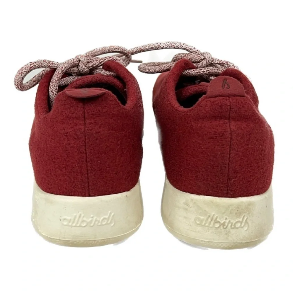 Allbirds Burgundy Red Merino Wool Runners Tuke Jo Shoes - Size 8